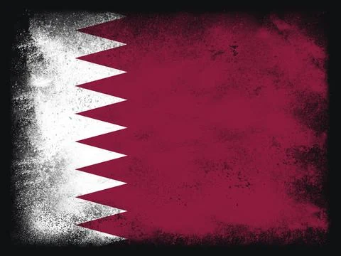 Qatar Flag design composition of exploding powder and paint, isolated on a bl Stock Illustration
