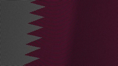 Qatar Flag Digital Particle Waving Seamless Loop Animation on Black Backgroun Видео 339303271