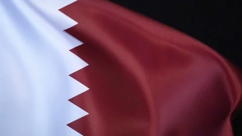 Qatar Flag Flapping Stock Footage 118970048