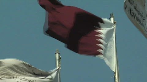 QATAR FLAG Stock Footage 662860