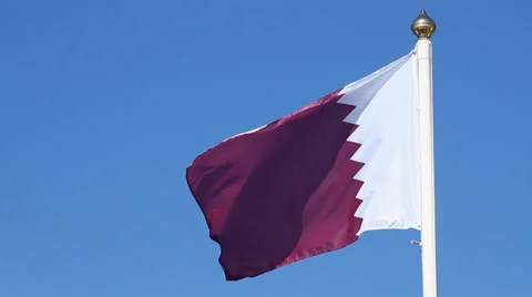 Qatar Flag Stock Footage 27874587