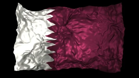 Qatar flag Stock Footage 110827542