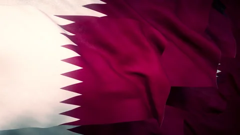 Qatar flag Stock Footage 144981280