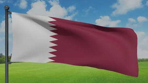 Qatar Flag Stock Footage 153255502