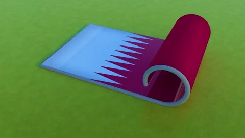 Qatar Flag Video stock 261272620