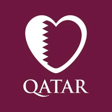 Qatar flag heart shape vector illustration Stock Illustration
