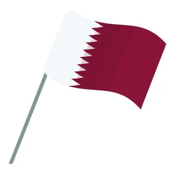 Qatar flag icon cartoon vector. Arabic festival country Stock Illustration