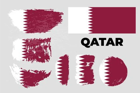 Qatar flag isolated vector in official colors Stock Illustration
