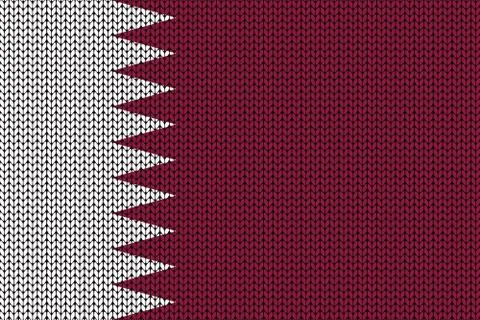 Qatar flag in knitting pattern Illustrazione stock