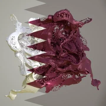 Qatar flag liquid Stock Illustration