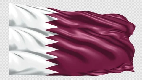 Qatar Flag Loop 4K UHD 3840 x 2160 with alpha channel Stock Footage 221251280