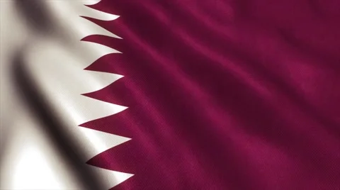 Qatar flag loop video animation 4K slanted Stock Footage 64821760