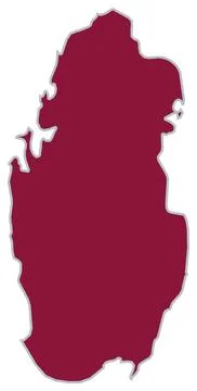 Qatar flag map Stock Illustration