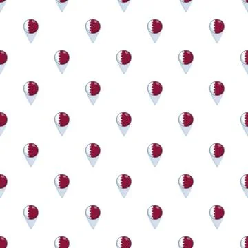 Qatar flag map pointers creating seamless pattern Stock Illustration