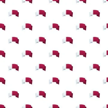 Qatar flag pattern repeating on white background Stockillustratie