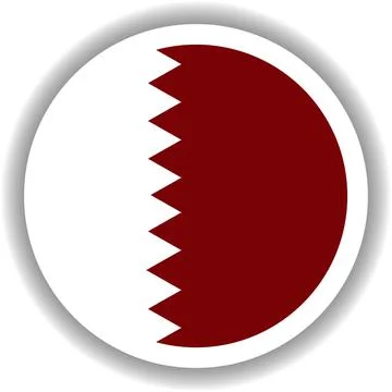 Qatar flag round shape Stock Illustration