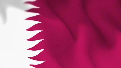 Qatar Flag Seamless Loop 4k 60fps on Sky Background Stock Footage 340343290