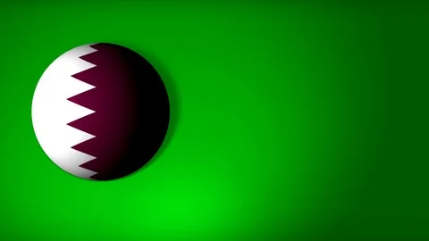 Qatar flag in the shape of a ball to roll Video stock 80891476