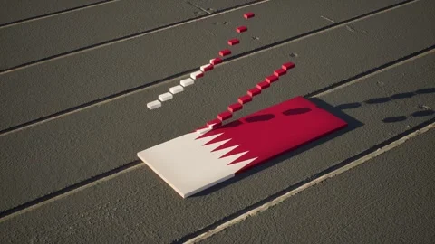 Qatar Flag - Slow Motion Stock Footage 318869651