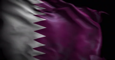 Qatar Flag, Slow Motion, silk Stock Footage 68513224
