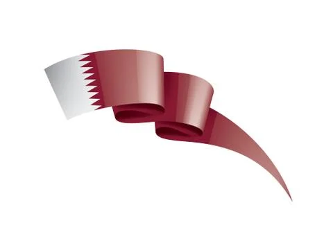 Qatar flag, vector illustration on a white background Stock Illustration