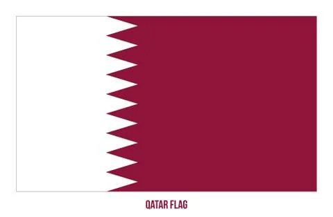 Qatar Flag Vector Illustration on White Background. Qatar National Flag. Stock Illustration