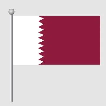 Qatar flag vector template background realistic copy Illustrazione stock