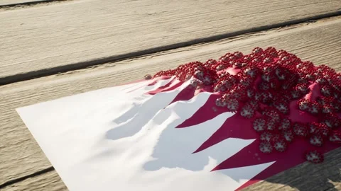 Qatar Flag - Virus Growth Stock Footage 320243311