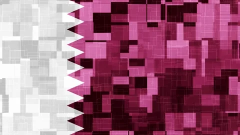 Qatar flag wallpaper technology background aimation Stock Footage 262772932