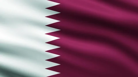 Qatar flag waving full screen background animation Stock Footage 267115318