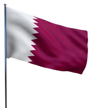 Qatar Flag Waving Stock Illustration