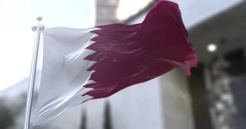 Qatar-flag-waving-seamless-loop-4k-60fps Stock Footage 331430251