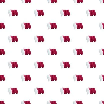 Qatar flag waving seamless repeat pattern background Stock Illustration