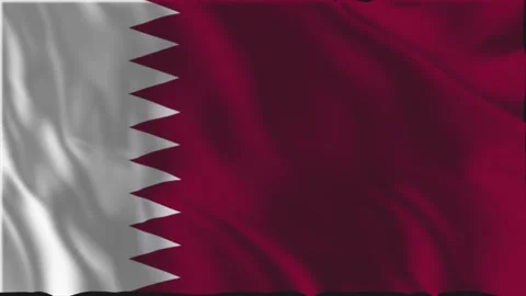 Qatar flag waving slowly Stock Footage 336637350