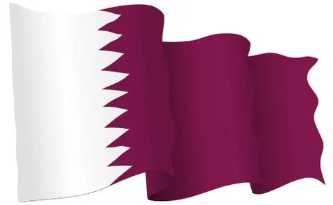 Qatar Flag Waving Vector Illustration Stock Illustration