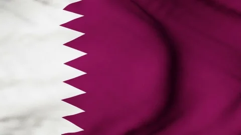 The Qatar flag waving in the wind Stock Footage 80546443