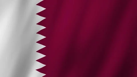 The Qatar Flag Waving in the Wind Stock-Footage 275856027