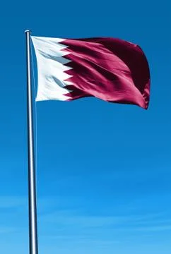 Qatar flag waving on the wind Stock Illustration