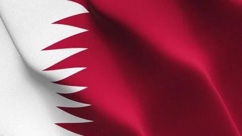 Qatar flag waving on wind. Stock Illustration
