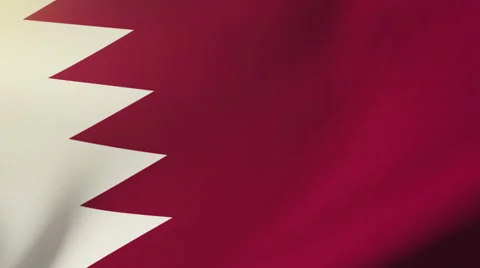 Qatar flag waving in the wind. Looping sun rises style.  Animation loop Stock-Footage 48592023