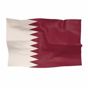 The Qatar flag on white background 3d-rendering イラスト素材