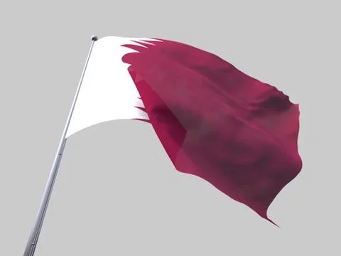 Qatar flying flag isolate on white background Stock Illustration