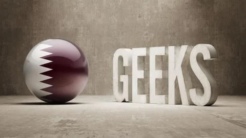 Qatar. Geeks  Concept. Stock Illustration