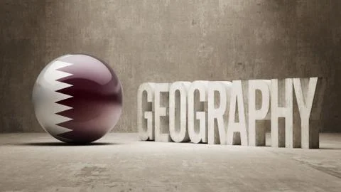 Qatar. Geography  Concept. Stock Illustration