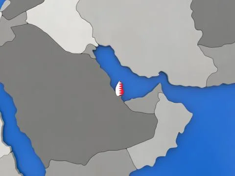 Qatar on globe Stock Illustration