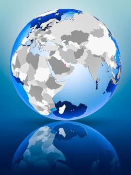 Qatar on globe Stock Illustration