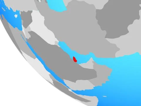 Qatar on globe Stock Illustration