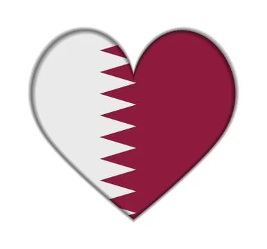 Qatar heart flag イラスト素材