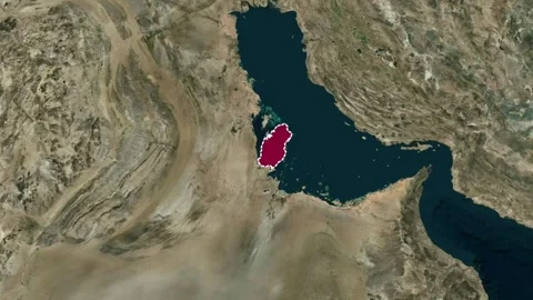 Qatar Highlighted on Global Map Geopolitical Animation 4K 库存影片 330383422