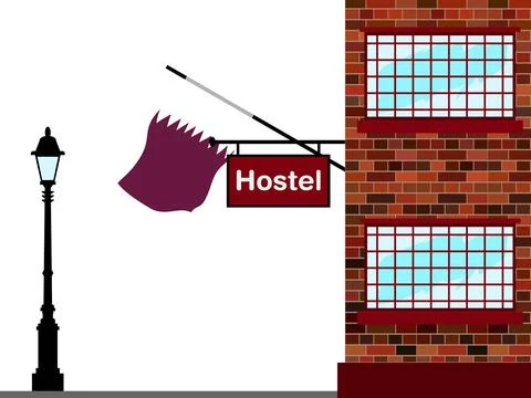 Qatar Hostels Vector Illustration Stock Illustration